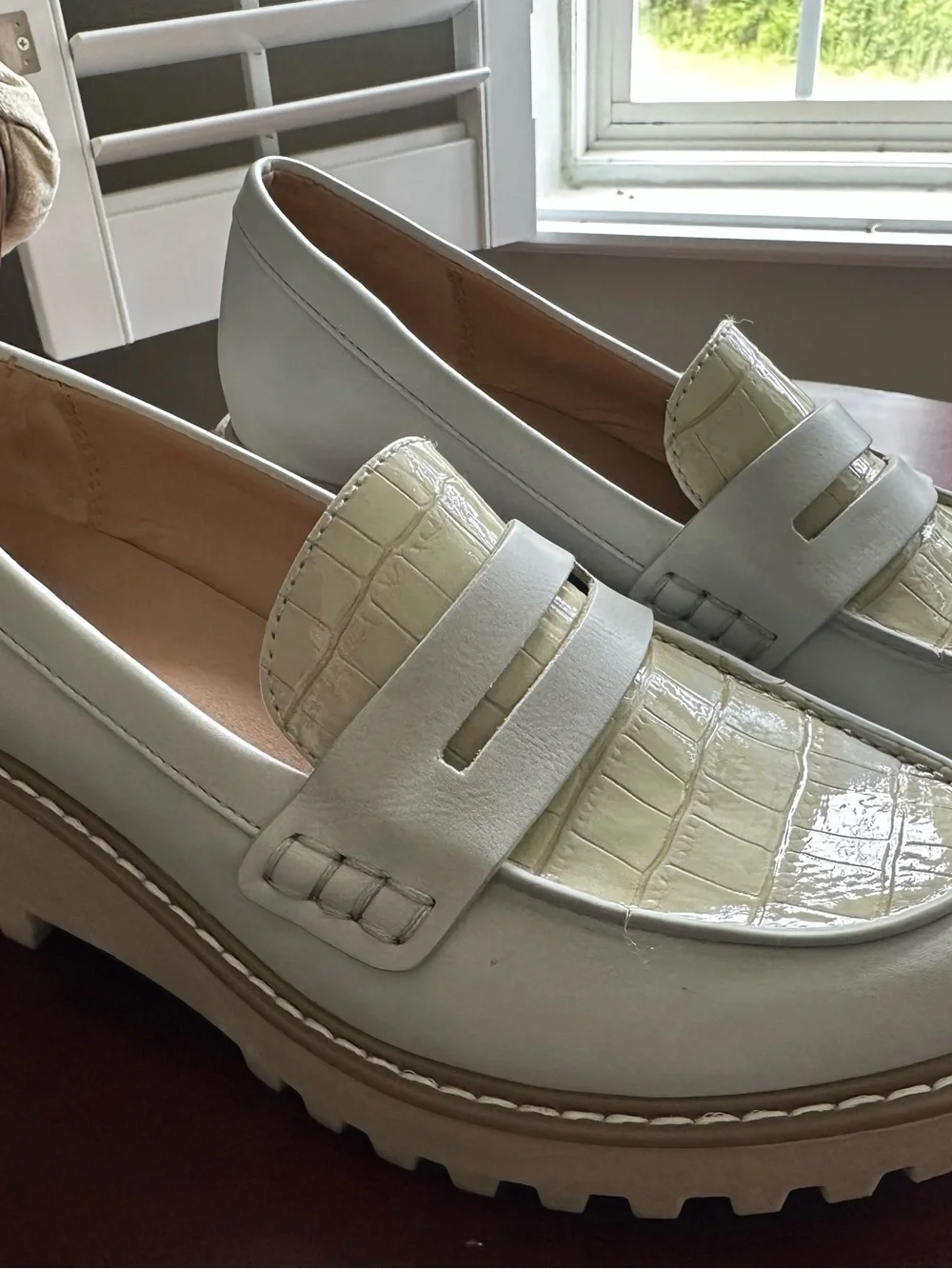 DV by Dolce Vita Ivory Croc-Accent Women's Loafers